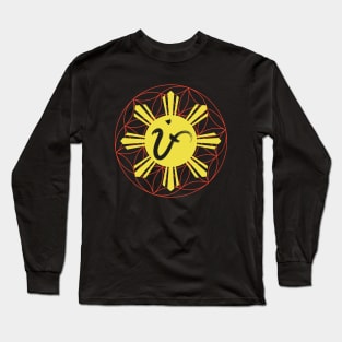 Philippine Sun Baybayin Script Phi (Philippines) Long Sleeve T-Shirt